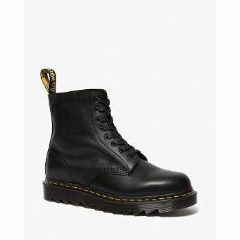 Dr Martens Férfi 1460 Pascal Ziggy Bőr Lace Up Bakancs Fekete